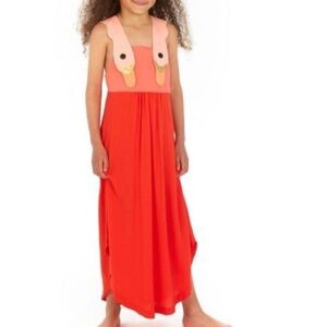 Bang Bang Copenhagen Girls Dress Size 2-3Y Summer Color Bird Red Pink Maxi Cute